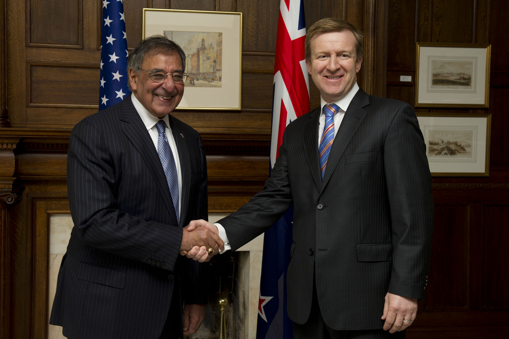 US Secretary of Defense Leon Panetta and NZ Minister of Defence Jonathan Coleman