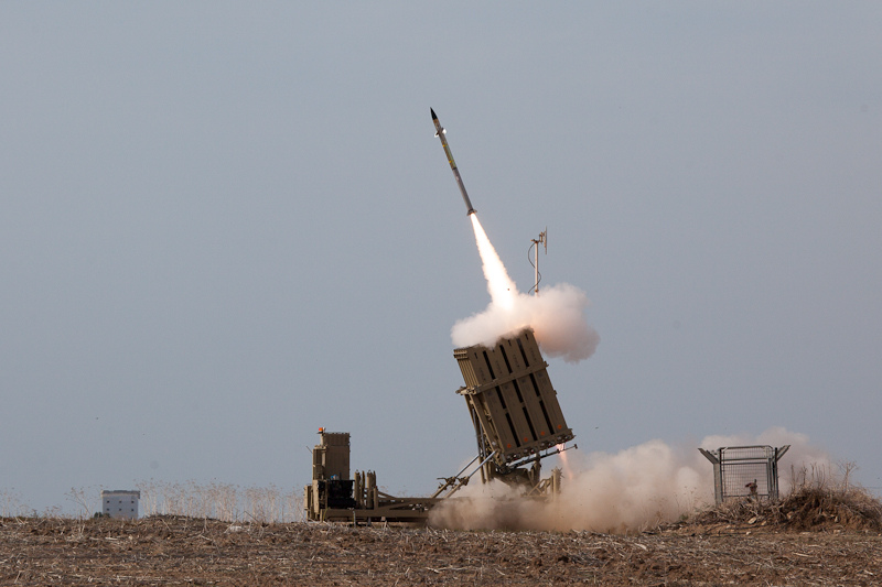 Iron Dome system in Ashdod intercepts a rocket fired from the Gaza Strip. 