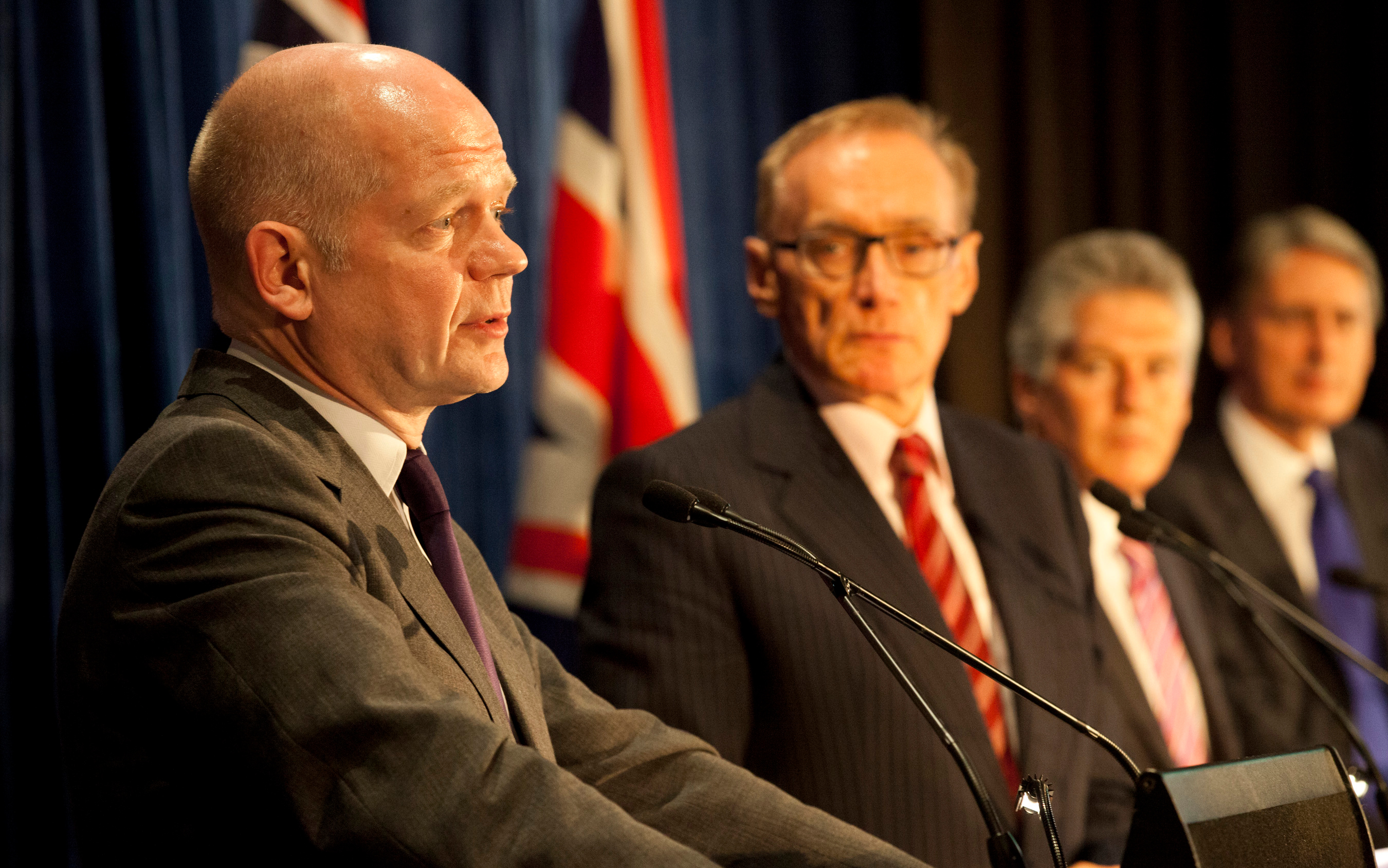 Minister Carr and UK Foreign Minister William Hague, AUKMIN talks, Perth January 18 2013 Photo: Ron D'Raine