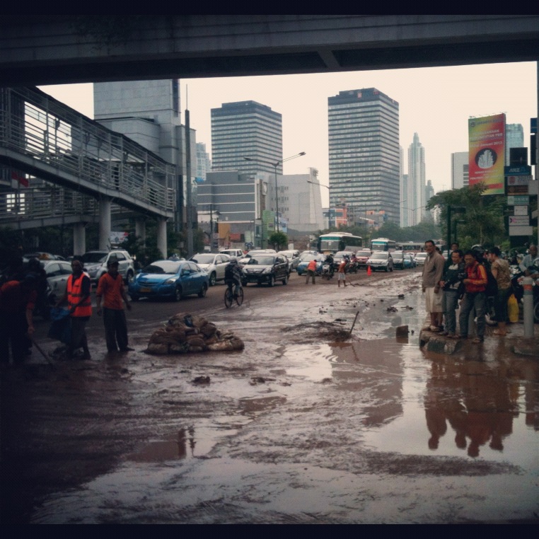 Jakarta's news has been dominated by flooding and recovery, photo credit: Natalie Sambhi