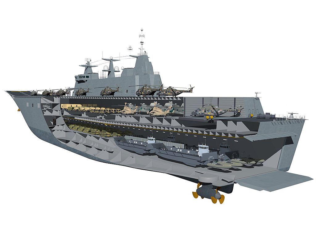 The Canberra Class Amphibious Assault Ship concept.
