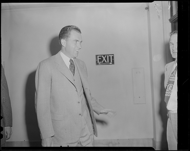 Richard Nixon in Boston. Courtesy of the Boston Public Library, Leslie Jones Collection.