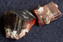 Tantalite-(Mn) (formaly known as Manganotantalite) (MnTa2O6) from Alto do Giz,RN,Brazil. Two crystals (average size=3x4cm)