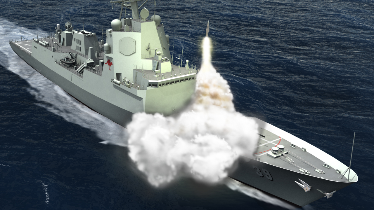 A computer generated image of the Air Warfare Destroyer (AWD). The project will deliver three world-class ships and their support systems to the Royal Australian Navy ( RAN). 