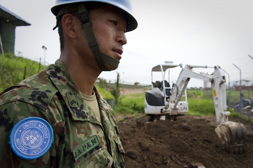 A Japanese engineer at work at the United Nations Mission in South Sudan (UNMISS), in Juba.