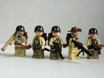 US and Australian World War II soldiers with protype BrickArms weapons.