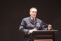 Chief of Air Force Air Marshal Geoff Brown delivers his speech at ASPI's Dinner with the Chief's