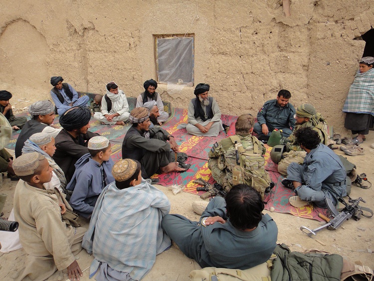 Australian Special Forces hold a shura with tribal elders to discuss security and stability issues in Uruzgan.