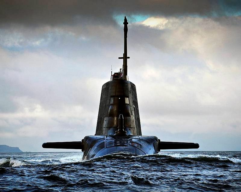 Pictured is HMS Ambush returning to HMNB Clyde in Scotland. Ambush, second of the nuclear powered Astute Class attack submarines, was named in Barrow on 16 December 2010 and launched on 5 January 2011.