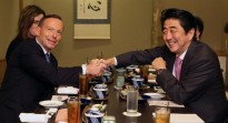 A warm working lunch with @AbeShinzo discussing the Middle East situation and other current events