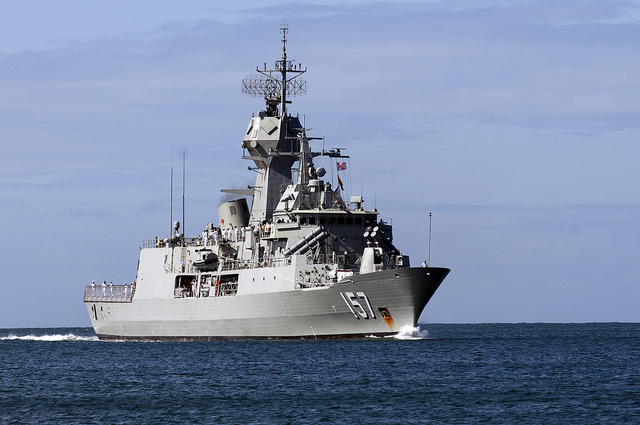 June 28, 2012: Anzac Class frigate HMAS PERTH [III] arrives at Pearl Harbour for Exercise RIMPAC 2012 - Jon Dasbach, USN.