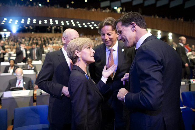 Australian Foreign Minister Julie Bishop at GCCS2015 in The Hague.