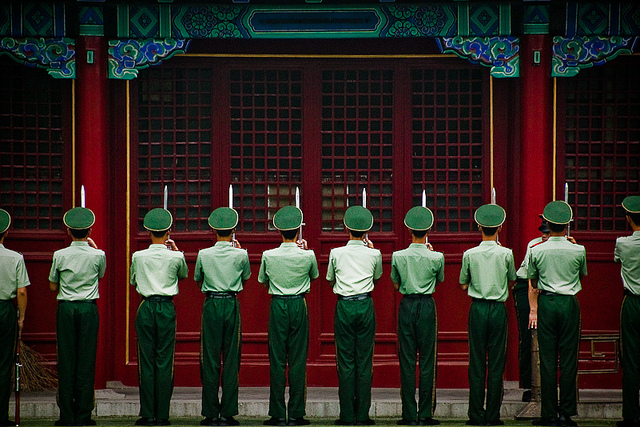 Chinese Soldiers in The Forbidden City - Beijing, China