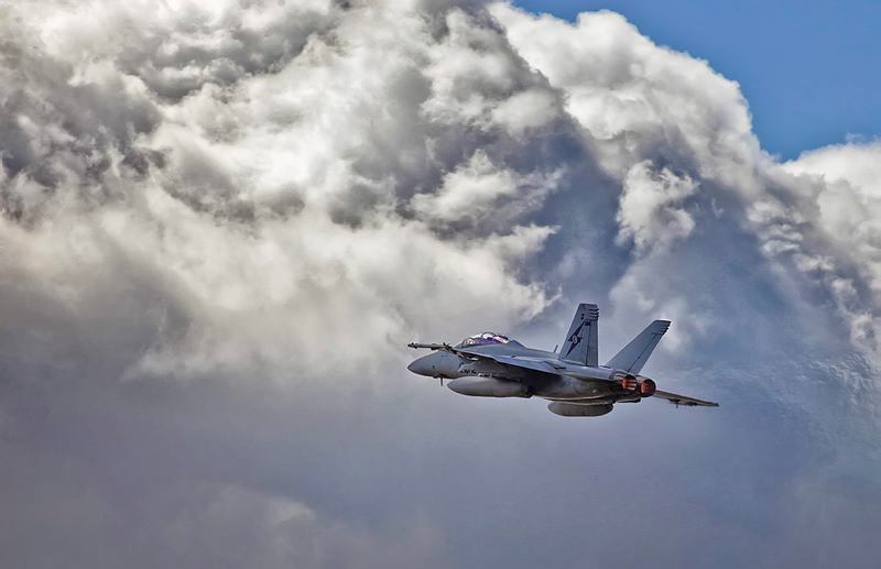An F/A-18F Super Hornet soars over RAAF Base Amberley during Exercise Lightning Viper.