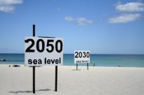 One prediction of where rising sea levels will end up at Cottesloe Beach, Perth Western Australia.