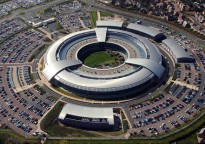 An aerial image of the Government Communications Headquarters (GCHQ) in Cheltenham, Gloucestershire.