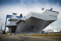 HMS Queen Elizabeth following her naming ceremony conducted at Rosyth Dockyard.