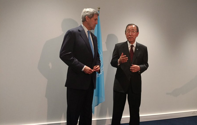 John Kerry and Ban Ki-Moon
