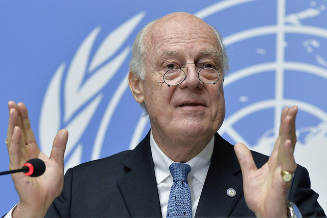 Staffan de Mistura, United Nations, Special Envoy for Syria at a press conference. 15 January 2015